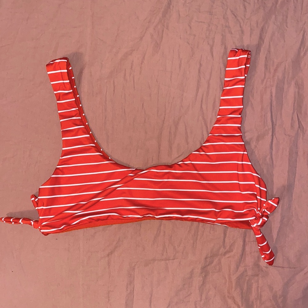 rip curl scoop neck striped bikini top
